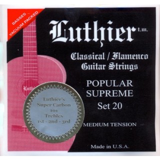 27925 Luthier Popular Supreme SET 20 Súper Carbón Guitarra Clásica Tensión Media