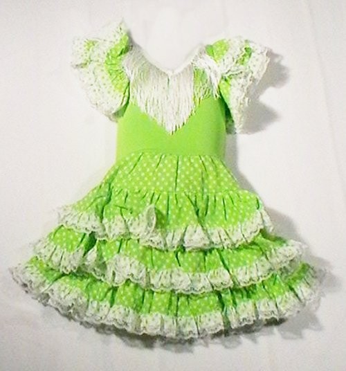 El Flamenco Vive | Flemish Green Dress for Girls | Madrid, Spain