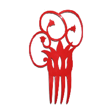 2961185 Peineta acetato con decoración en forma de tulipán 200 mm