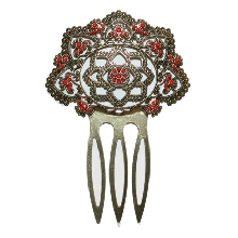 Flamenco metal comb with beads 