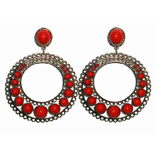 Flamenco Earrings hoops lined ball 