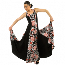 Vestido flamenca estampado escote redondeado con vuelo 3 capas E3744