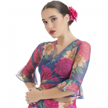 Flamenco bolero microtul blouse tied in front or back E4152