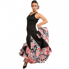 Vestido flamenca escote ovalado y espalda abierta mucho vuelo E4454