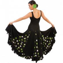 Vestido flamenca con escote de pico y tirante ancho E4079