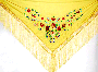 Pico amarillo-bordado multicolor