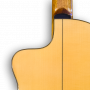 Detalle guitarra flamenca electroacústica cutaway sicomoro 131 Azahar