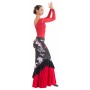 Falda flamenco LYCRA estampada con volante en diagonal EF130