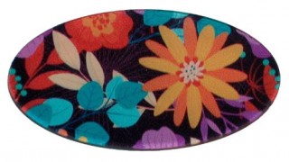 Broche ovalado estampado