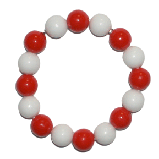 54040 Pulsera Flamenco de fila sencilla de cuentas bicolor