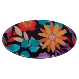Broche ovalado estampado