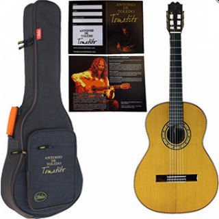 34725 Antonio de Toledo - Modelo Tomatito Andalucía Guitarra Flamenca Blanca con tapa torrefactada acabado natural