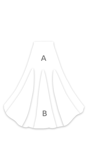EF105 Falda flamenca entallada a media cadera y vuelo de capa