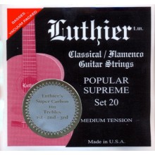 27925 Luthier Popular Supreme SET 20 Súper Carbón Guitarra Clásica Tensión Media