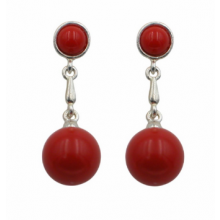 Pendientes pequeños con bola colgante