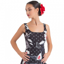 Cuerpo tirante camiseta licra estampada escotes amplios E4548