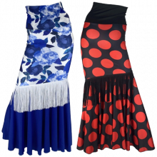 Falda muy entallada en recto desde 1/2 muslo con flecos EF451