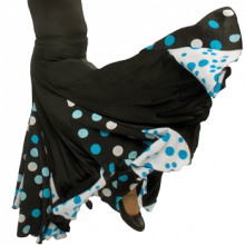 Falda flamenca de nesgas con godes y minigodes EF006