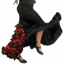 Falda flamenca ajustada con colín de 6 volantes EF072