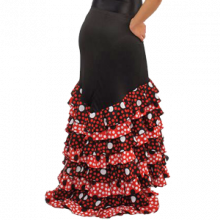 Falda flamenca con 8 volantes estampado y de color liso EF084