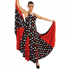 Vestido flamenca con vuelo de tres capas con 8 godés E4286