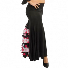 Falda flamenca para baile 7 volantes traseros estampados EF122