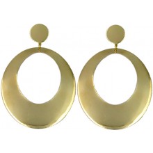 Pendientes flamenco ovalado de metal dorado 56288