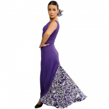 Vestido flamenca sin mangas con un godet trasero E4065