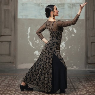Vestido Rococó Tul Elástico Estampado 5104