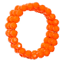 54016 Pulsera flamenca de tres filas de cuentas facetadas