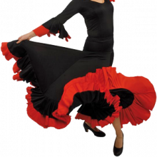 Falda flamenca para baile con mucho vuelo y doble volante EF092