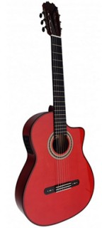 33305 ATF-17BRE Antonio de Toledo Guitarra Flamenca de Cipres Roja con Cutaway y PREVIO FISHMAN PSY-301