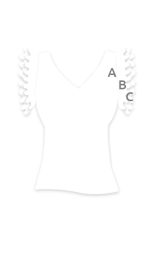 e4165 Camiseta flamenca escote en pico con doble volante
