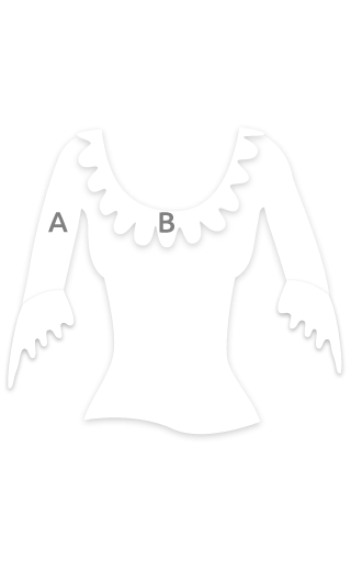 E4564 Camiseta mujer para baile flamenco con volante en cuello y mangas