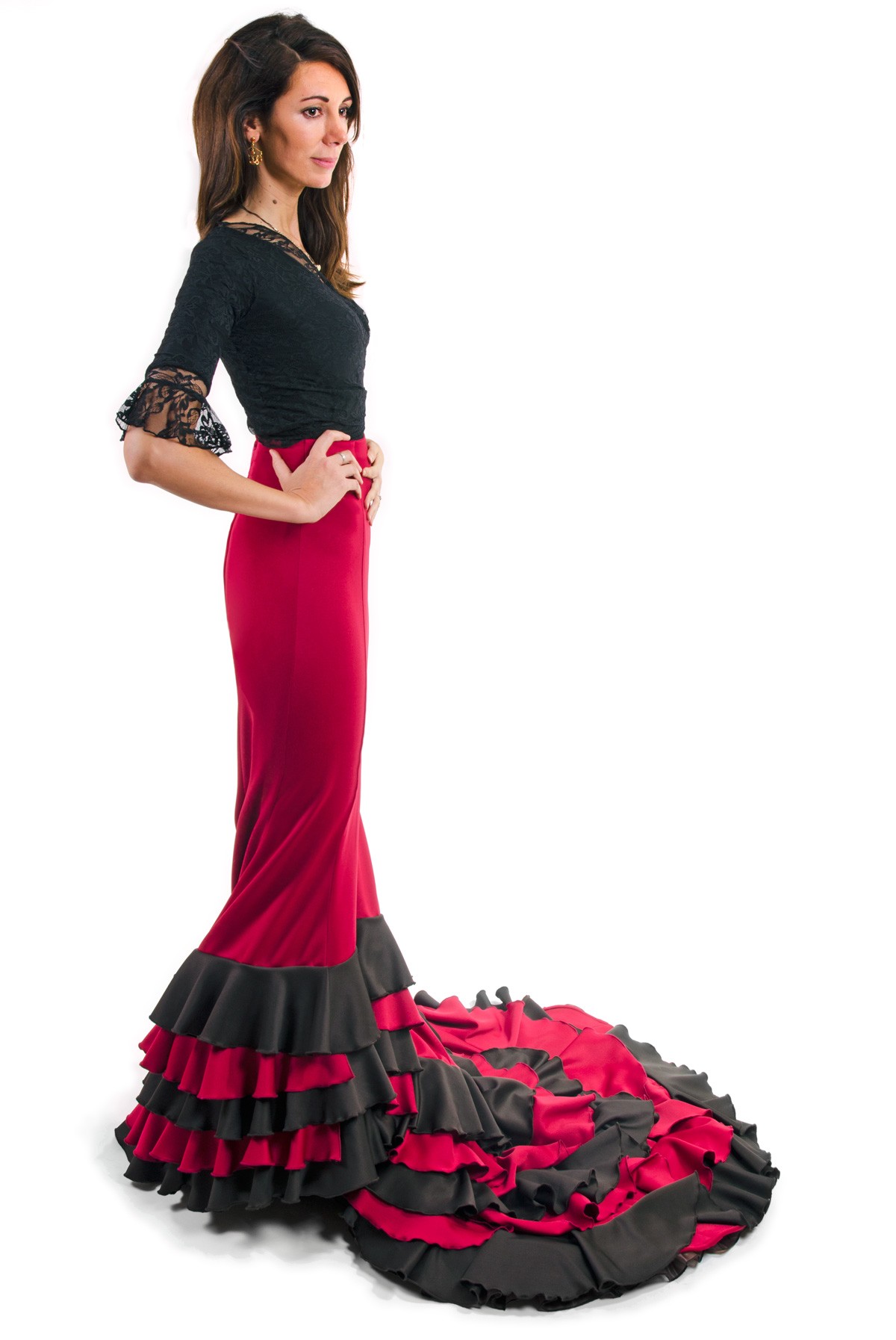 フラメンコ CANELA'PURAファルダ El Flamenco Vive | Falda de Cola 