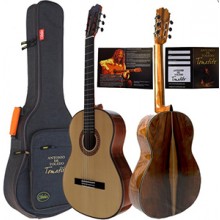 34724 Antonio de Toledo - Modelo Tomatito Andalucía Roja Guitarra Flamenca Negra de Pau Ferro tapa torrefactada