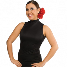 Camiseta mujer para baile flamenco con cuello alto E4556