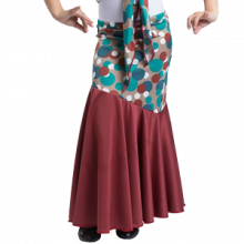 Falda flamenca para niña con canesú en diagonal EF036