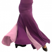 Falda flamenco entallada en cadera baja con dos godés laterales y trasero EF108