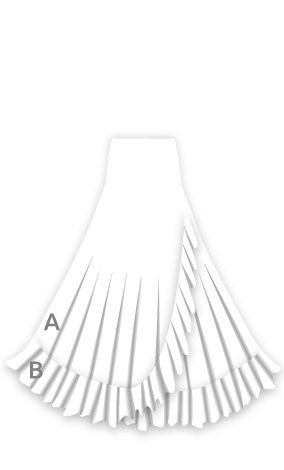 Falda de media capa con volante diagonal EF165