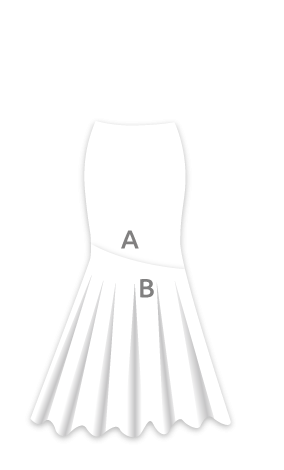 EF036 Falda flamenca con canesú en diagonal