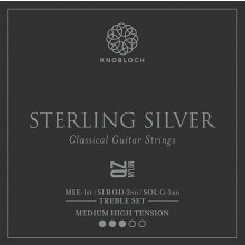 25792 Knobloch Sterling Silver QZ Nylon Treble Set Tensión Media-Fuerte