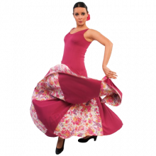 E3693 Vestido de ensayo para baile flamenco con godets 