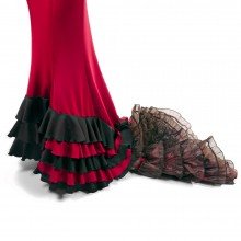 Detalle Falda de Cola "Canela Pura" Rojo y negro