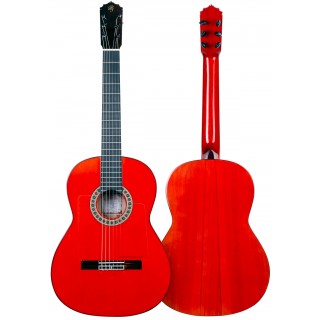 PRUDENCIO SAEZ GUITARRA FLAMENCA MODELO 4 FP rojo brillo (Clavijero Pegheds) 