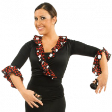Chaqueta flamenca para mujer corta de cintura con volantes E4259