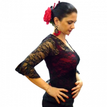 Chaquetilla mujer de encaje para baile flamenco E4152-BL13