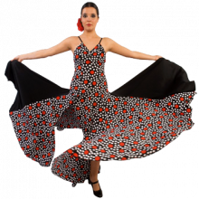  Vestido flamenca con espalda abierta, vuelo de tres capas E4287