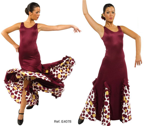Traje flamenco elástico de ensayo con tirante ancho para mujer - V-TIR